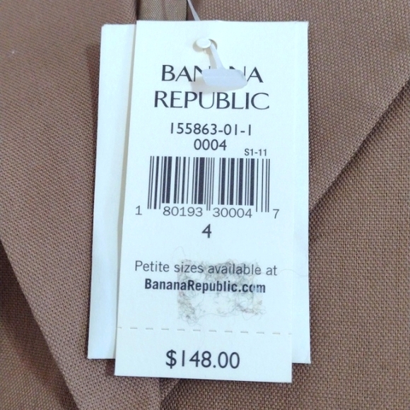 Banana Republic Vintage Brown 2 Button Cotton Blazer Size 4 NWT - Picture 6 of 11